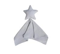 100 Percent Cotton Gauze Infant Soothing Star Security Blanket with Funny Printed Design 40cm Square for Baby Nap Time Cuddling and Calm Sleep