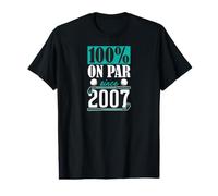 100 Percent On Par Since 2007 Birth Year Golf Theme Birthday Value Graphic T-Shirt