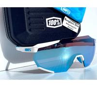 100% Percent RACETRAP SE Movistar White HiPER Blue Mirror Sunglass 61037-443-75