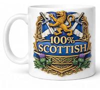 100 Percent Scottish Scottish Pride Lion Rampant Ceramic Gift Mug
