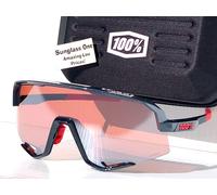 100% Percent STENDALE Carbon Fiber HiPER Crimson Silver Sunglass 60057-00001