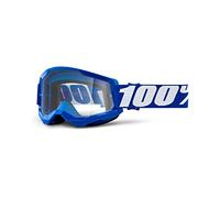 100 Percent Strata II Clear Goggle - Royal Blue/Clear Lens / 100% Eyewear Wear Eye Protection Enduro MTB Mountain Downhill Trail Dirt Jump Cycling Cycle Bike Motocross MX Moto Ski Unisex Adult Sun