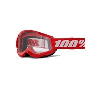100 Percent Strata II Clear Unisex MTB Goggles (Red/White/Clear Lens)
