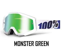 100% PERCENT STRATA MOTOCROSS GOGGLES ICE AGE WHITE with GOGGLE-SHOP MIRROR LENS