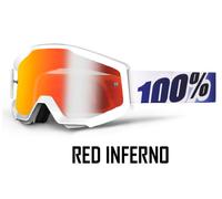 100% PERCENT STRATA MOTOCROSS GOGGLES ICE AGE WHITE with GOGGLE-SHOP MIRROR LENS