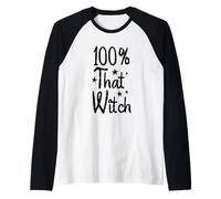 100 Percent That Witch Halloween Magic Raglan Baseball Tee