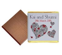 100 Personalised Chocolate Wedding Favours (Milk)