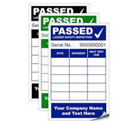 100 Personalised Custom Ladder Safety Inspection Labels Stickers - 50mm x 80mm Permanent High Tack Synthetic PP Labels - Simply Choose a Colour, Add Information and Numbers Required (P/NO. CLSIL5)