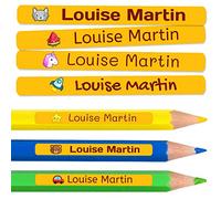 100 Personalised Sticky Labels for Pencils and Ballpoint Pens School Stickers with Name for Marking Items Waterproof Stickers for School and Nursery Dimensions 4.6 x 0.6 cm