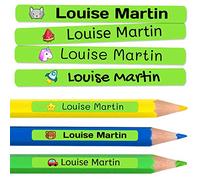 100 Personalised Sticky Labels for Pencils and Ballpoint Pens School Stickers with Name for Marking Items Waterproof Stickers for School and Nursery Dimensions 4.6 x 0.6 cm
