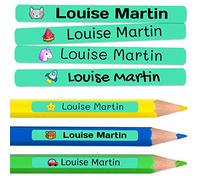 100 Personalised Sticky Labels for Pencils and Ballpoint Pens School Stickers with Name for Marking Items Waterproof Stickers for School and Nursery Dimensions 4.6 x 0.6 cm
