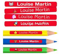 100 Personalised Sticky Labels for Pencils and Ballpoint Pens School Stickers with Name for Marking Items Waterproof Stickers for School and Nursery Dimensions 4.6 x 0.6 cm