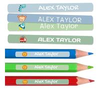 100 Personalised Sticky Labels for Pencils and Ballpoint Pens School Stickers with Name for Marking Items Waterproof Stickers for School and Nursery Dimensions 4.6 x 0.6 cm