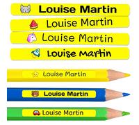 100 Personalised Sticky Labels for Pencils and Ballpoint Pens School Stickers with Name for Marking Items Waterproof Stickers for School and Nursery Dimensions 4.6 x 0.6 cm