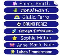 100 Personalized Name Stickers for Children. Adhesive Labels for School, Kindergarten, Books, Toys, and Tupperware. Waterproof Labels Measuring 2.3 x 0.4 in