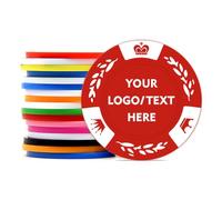 100 Personalized Poker Chips, Print with Your Text and Logo, Suitable for Corporate Event, Poker Night, Card Club, Board Game, Party (Red)