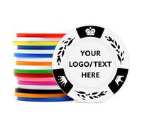 100 Personalized Poker Chips, Print with Your Text and Logo, Suitable for Corporate Event, Poker Night, Card Club, Board Game, Party (White)
