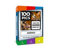 100 PICS Animals Quiz Card Game - Educational Travel Trivia Family Flash Card Puzzle Games for Smart Kids