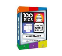 100 PICS Brain Teasers | Travel Game | Flash Cards with Slide Reveal Case | Card Game, Gift, Stocking Filler | Hours of Fun for Kids and Adults | Age 6+