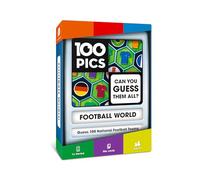 100 PICS Football World Travel Game - Identify 100 National Squads from flags and kits | Flash Cards with Slide Reveal Case | Card Game, Gift, Stocking Filler | Ages 6+