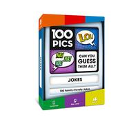 100 PICS Jokes Travel Game - 100 family-friendly jokes in a unique slide-reveal case | Perfect Stocking Filler for kids