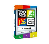 100 PICS Logo Quiz Travel Card Game - Guess 100 Logos, Family Brain Teasers, Pocket Puzzle For Kids And Adults