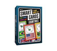 100 PICS SMART CARDS Countries, 7 games in 1, Pairs, Snap, Trumps, Rummy, Memory Quiz, Learn Facts, Travel Game, Gift, Stocking Filler, 50 Cards, Age 5+, 1-8 Players,Green