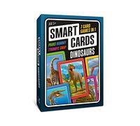 100 PICS SMART CARDS Dinosaurs Age 5+, Gift, Stocking Filler, Travel Card Game, 7 games in 1, Pairs, Snap, Trumps, Rummy, Memory Quiz, Trivia, +, 1-8 Players