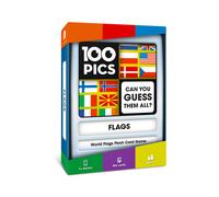 100 PICS World Flags Quiz Card Game - Educational Travel Trivia Flash Card Puzzle Games for Kids and Adults Learning Geography
