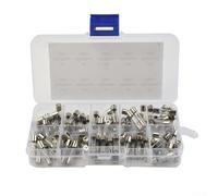 100 Piece 5x20mm 250V Glass Fuse Kit 0.2A through 20A Fast Blow for Use in Various Electrical Devices