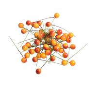 100-piece Artificial Holly Berries Decorations for Christmas Wreaths Swags Garlands - Red Gold Silver Foam Ball Berries on Metal Wire 6 Cm Total Length 1 Cm Berry Diameter(Silver)