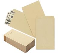 100 Piece Cash Envelopes 3.5" x 6.5" with Gummed Flap, Money Envelopes for Cash Saving Challenge, Small Envelopes for Budgeting, Small Parts Envelope for Home and Office Use