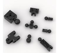 100 Piece Classic Building Black Ball Joint Plate Bulk, 8 Sizes Model Ball and Socket Joints, Compatible with Lego Parts and Pieces(Black)