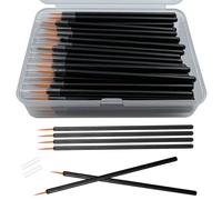 100-Piece Disposable Eyeliner Brush Kit with Hygienic Caps - Ultra Fine Tip Nylon Bristles for Liquid & Gel Makeup - 9cm Professional Salon Brushes