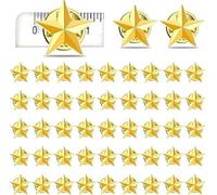 100-Piece Gold Lapel Pins, Enamel Poppy Badges with Secure Butterfly Clutch, for Remembrance Day, Veterans Day, Parades and Patriotic Events (Gold Star Design)