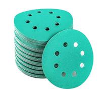 100-Piece Green Sandpaper disc Set, 5-inch 8-Hole Sandpaper Discs for Wet or Dry use, Suitable for Random Orbital Sanders, Including 60, 80, 120, 180, 240, 400, 600, 1200, 1500, 2000 grit