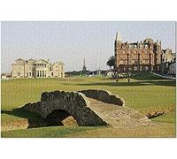 100 Piece Jigsaw Puzzle for Adults 45.5x35.5CM - St Andrews Old Golf Course with Historic Architecture Bridge