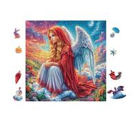100 Piece Jigsaw Puzzle for Adults Angel with Flowers 28x28cm High Difficulty Puzzle for Advanced Players Great for Skill Training Challenge Yourself Gift