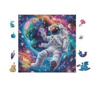 100 Piece Jigsaw Puzzle for Adults Astronaut in Galaxy 28x28cm Precision Cut Tight Fit No Burrs Perfect for Family Bonding Parent-14+ Interactive Game Holiday Indoor