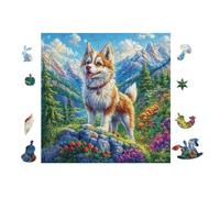 100 Piece Jigsaw Puzzle for Adults Beagle Puppy in Mountain Forest 28x28cm Framable Wall Art for Bedroom Living Room Office Unique Decor Great for Art Lovers Gift