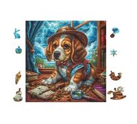 100 Piece Jigsaw Puzzle for Adults Beagle Puppy Reading 28x28cm Eco-Friendly Cardboard Safe Non-Toxic Perfect for Teens Adults Daily Hobby Home Use Gift
