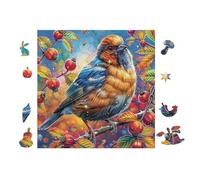 100 Piece Jigsaw Puzzle for Adults Bird with Berries 28x28cm Intermediate Level Puzzle Great for Skill Improvement Logical Reasoning Training Brain Exercise