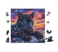 100 Piece Jigsaw Puzzle for Adults Black Cat in Moonlight Forest 28x28cm Rainy Day Indoor Activity Perfect for 14+s Teens Adults Family Fun Safe No Burrs Material Gift