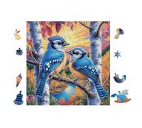 100 Piece Jigsaw Puzzle for Adults Blue Birds in Tree 28x28cm High Difficulty Puzzle for Advanced Players Great for Skill Training Challenge Yourself Gift