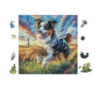 100 Piece Jigsaw Puzzle for Adults Border Collie Puppy 28x28cm Beginner Friendly Smooth Assembly Great for Daily Relaxation Brain Exercise Hand-Eye Coordination