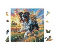 100 Piece Jigsaw Puzzle for Adults Border Collie Puppy 28x28cm Precision Cut Tight Fit No Burrs Perfect for Family Bonding Parent-14+ Interactive Game Holiday Indoor