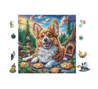 100 Piece Jigsaw Puzzle for Adults Border Collie Puppy 28x28cm Vibrant Non-Fading Print Framable Wall Art Ideal for Living Room Bedroom Office Home Artistic