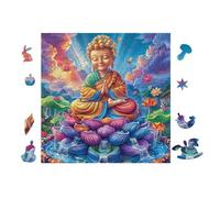 100 Piece Jigsaw Puzzle for Adults Buddha with Flowers 28x28cm Easy Assembly for Beginners Great for 14+s Teens Improve Hands-On Ability Concentration