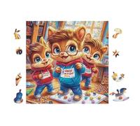 100 Piece Jigsaw Puzzle for Adults Cats 28x28cm Valentine's Day Gift for Couple Fun Bonding Activity Smooth Assembly Leisure Time Together