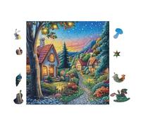 100 Piece Jigsaw Puzzle for Adults Cozy Cottage 28x28cm Framable Wall Art for Office Cafe Decor Unique Artistic Display for Commercial Space Decor Gift